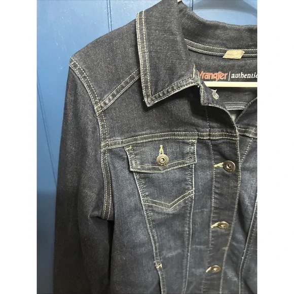 Wrangler Women's Jean Style Jacket Size M Dark Wash Country Western Cowgirl - Picture 5 of 13